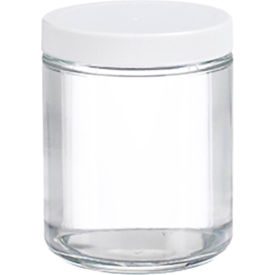 8 oz Glass Jars, Straight Side Clear, Poly Vinyl Liner, Case of 12