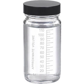 4 oz Graduated Glass Volumetric Bottles, Rubber Lined Phenolic Caps, Case of 24