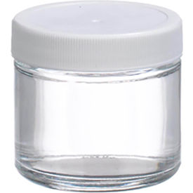2 oz Glass Jars, Straight Side Clear, Poly Vinyl Liner, Case of 24