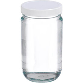 32 oz Glass Jars, Straight Side Clear, Poly Vinyl Liner, Case of 12