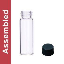 4ML Clear Screw Thread Vial Kit, Solid Cap, PTFE Liner, 100 pk