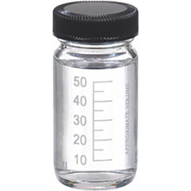 2 oz Graduated Glass Volumetric Bottles, PE Cone Lined Phenolic Caps, Case of 48