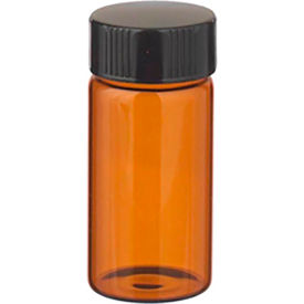 20ML Amber Vials in a box, Rubber Lined Caps, Case of 72