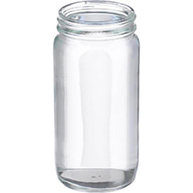 8 oz Wide Mouth Bottles, Round, Clear Glass, 58-400 neck, No Caps, Case of 96