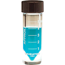 5ML Graduated Glass V-Vials, Clear, PTFE Faced Rubber Liner, Case of 12