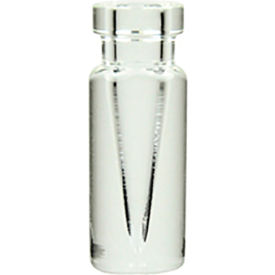 0.1ML Borosilicate Glass V-Vials, Clear, Crimp Finish, No Caps, Case of 12