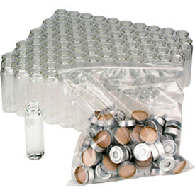 20ML Clear Glass Headspace Vials Convenience Pack Aluminum Silicone Seals Case of 100