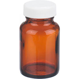 2 oz Amber Wide Mouth Packer Bottles, Vinyl Lined Caps, Bulk, Case of 216