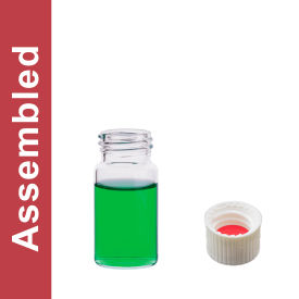 MicroLiter 20ML Amber Vial Kit, White PP Open Top Cap, Bonded 100 pk