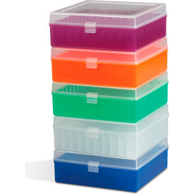 100-Place Plastic Freezer Storage Boxes, Assorted Colors 5Pk