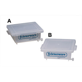 Clear PMP Gel Staining Box with Plastic Cover, 5 x 5 x 2"