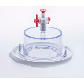 Clear Polycarbonate Mini Vacuum Desiccator with White Polypropylene Bottom, 0.02 cu. ft.