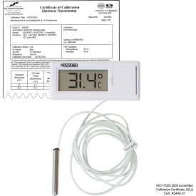 Calibrated Electronic Thermometer with Waterproof Sensor, -50/200C (-58/392F)