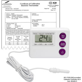Calibrated Dual Zone Electronic Thermometer, -50/70C Ext, -10/50C Int
