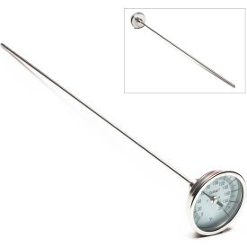 Bi-Metallic Dial Thermometer, 0 to 200F, 1/2" NPT Threaded Connection, 75mm Dial