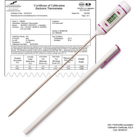 Calibrated Stainless Steel Stem Thermometer -50/300C 197mm Probe