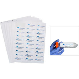 Cryogenic Storage Label Sheets, 67x25mm for Racks/Boxes, White (600 labels)