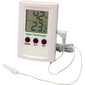 Dual Zone Electronic Thermometer-Hygrometer with temperature ranges of 0/50C (32/122F) and -50/70C (-58/158F)