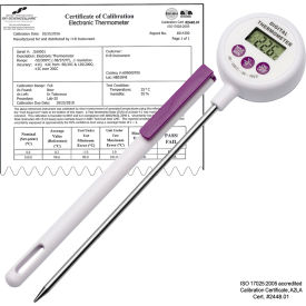 Calibrated Electronic Stainless Steel Stem Thermometer -50/200C (-58/392F) 127mm Probe
