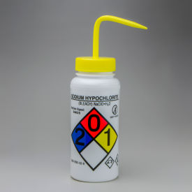 500ml (16oz), 4Pk sodium hypochlorite bleach wash bottles, GHS labeled safety-vented.