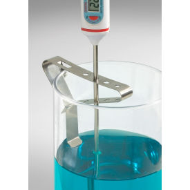 Beaker Clip Liquid-in-Glass Thermometer Holder, Multi-Probe, Stainless Steel, 4 Slots