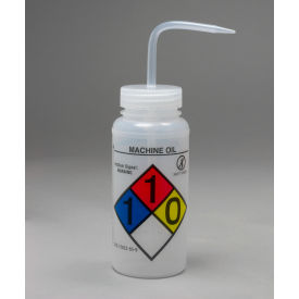 GHS Labeled Safety-Vented Machine Oil Wash Bottles, 500ml (16oz), PE w/Natural PP Cap, 4Pk