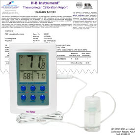 Calibrated Dual Zone Electronic Verification Thermometer -50/70C (-58/158F), 0/50C (32/122F)