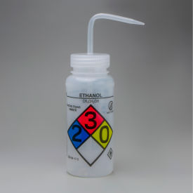 GHS Labeled Safety-Vented Ethanol Wash Bottles, 500ml (16oz), Polyethylene 4Pk