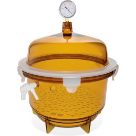 Amber Polycarbonate Round Style Vacuum Desiccator, 20 Liter