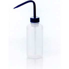Narrow-Mouth 250ml (8oz) Wash Bottles, Blue Cap, 28mm Closure 6Pk