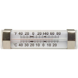 Liquid-In-Glass Refrigerator/Freezer Thermometer, -40 to 27C (-40 to 80F), Steel Case