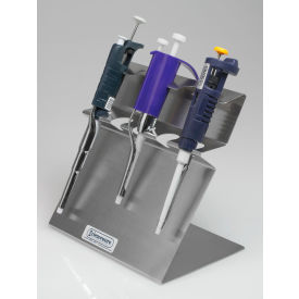 Pipettor Stand, 5 Places, 9 x 5 3/4 x 7 3/4", Stainless Steel