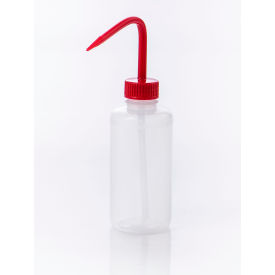 Narrow-Mouth 250ml (8oz) Polyethylene Wash Bottles, Red Polypropylene Cap, 28mm Closure 6Pk