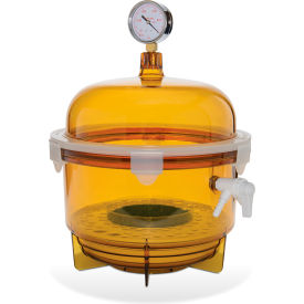 Amber Polycarbonate Round Style Vacuum Desiccator, 10 Liter
