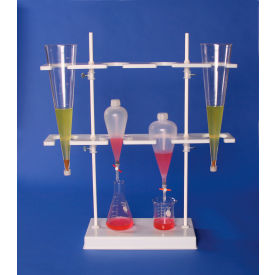 Polyethylene Imhoff Cone and Separatory Funnel Rack, 8.5 x 26 x 29"