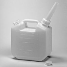 Polyethylene Jerrican, 5 Liters (1.25 Gallons), Screw Cap, 1" I.D. Spout