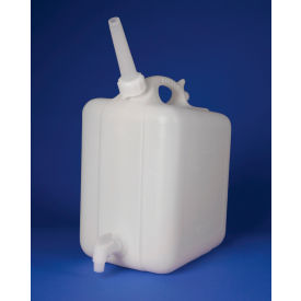Polyethylene Jerrican with Spigot, 10 Liters (2.5 Gallons), Screw Cap, 3/4" I.D. Spout