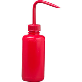 Red 250ml (8oz) Polyethylene Wash Bottles, Polypropylene Cap, 28mm Closure 6Pk