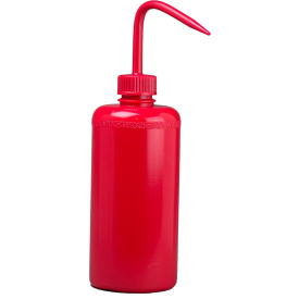 Red 500ml (16oz) Polyethylene Wash Bottles, Polypropylene Cap, 28mm Closure 6Pk