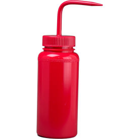 Red 500ml (16oz) Polyethylene Wash Bottles, Polypropylene Cap, 53mm Closure 6Pk