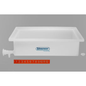 General Purpose Polyethylene Tray with Faucet, 17 1/2 x 23 1/2 x 6"
