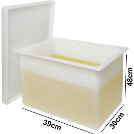 Heavy Duty Polyethylene Rectangular Tank with Top Flanges, without Faucet, 15.25x12x19"