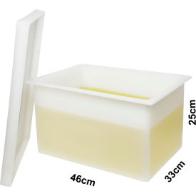 Heavy Duty Polyethylene Rectangular Tank with Top Flanges, without Faucet, 18 x 13 x 10"