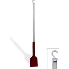 Hard Plastic Scraper, 36" Handle, 5 x 6" Blade, Red