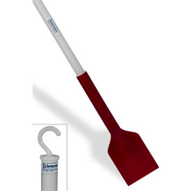 Hard Plastic Scraper, 72" Handle, 5 x 6" Blade. Red