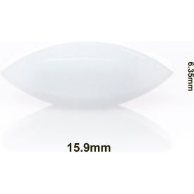 Spinbar Teflon Elliptical (Egg-Shaped) Magnetic Stirring Bar, 15.9 x 6.35mm, White