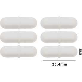 Spinpak Teflon Octagon Magnetic Stirring Bar, 25.4 x 8mm, White 6Pk