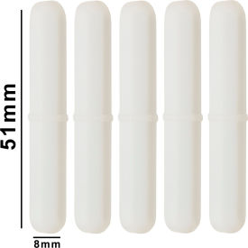 Spinpak Teflon Octagon Magnetic Stirring Bar, 51 x 8mm, White 5Pk