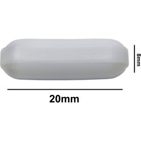 Spinbar Teflon Polygon Magnetic Stirring Bar, 20 x 8mm, White, without Pivot Ring
