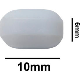 Spinbar Teflon Polygon Magnetic Stirring Bar, 10 x 6mm, White, without Pivot Ring